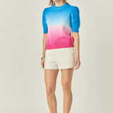 Puff Sleeve Ombre Sweater Top