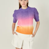 Puff Sleeve Ombre Sweater Top