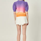 Puff Sleeve Ombre Sweater Top