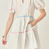 Puff Sleeve Tiered Mini Dress