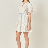 Puff Sleeve Tiered Mini Dress