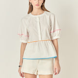 Piping Detailed Blouse