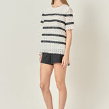 Lace Striped Top