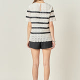 Lace Striped Top