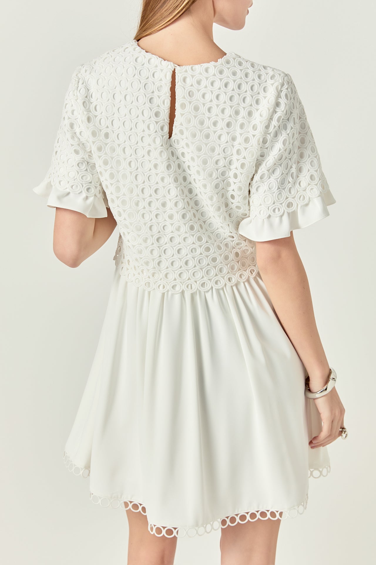 Mixed Media Lace Dress English Factory Mixed Media Lace Dress English Factory