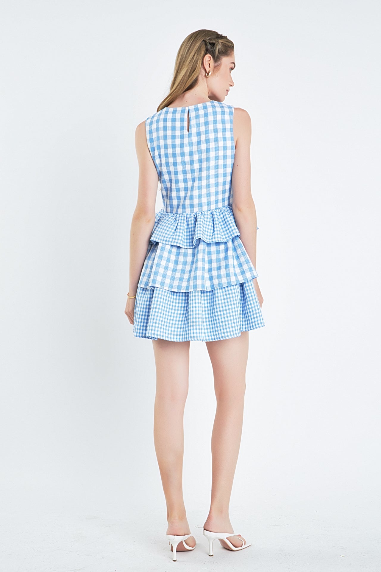 Gingham Tiered Mini Dress