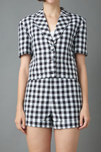 Load image into Gallery viewer, Gingham Short-Sleeve Blazer
