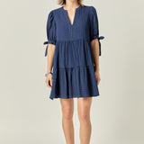 Gingham Tiered Mini Dress