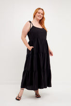 Load image into Gallery viewer, Spaghetti Tie Tiered Maxi Dress
