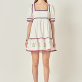 Embroidered Short Sleeve Dress- Sold Out