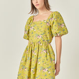 Floral Back Cutout Mini Dress