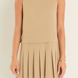 Sleeveless Pleated Mini Dress