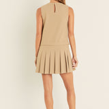 Sleeveless Pleated Mini Dress