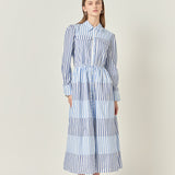 Stripe Block Maxi Dress