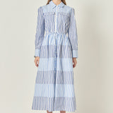 Stripe Block Maxi Dress