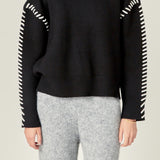 Whip Contrast Stitch Sweater