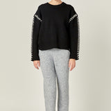 Whip Contrast Stitch Sweater