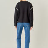 Whip Contrast Stitch Sweater