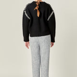 Whip Contrast Stitch Sweater