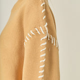 Whip Contrast Stitch Sweater