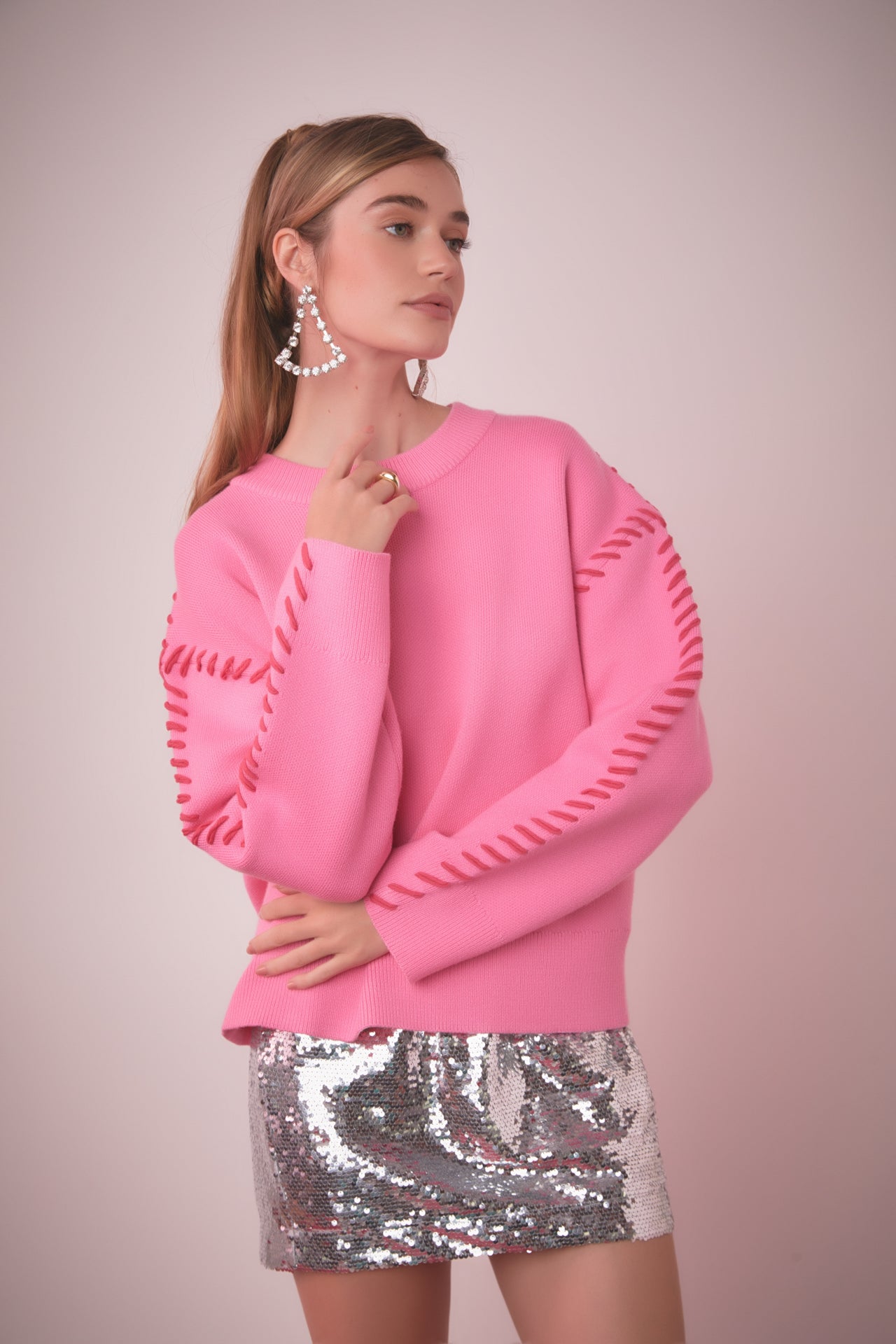 売れ筋商品|||イングリッシュファクトリー ニット&セーター アウター レディース Women's Chunky Knit Sweater Vest Fuchsia Chunky Knit Sweater Vest