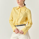 Cuff Sleeve Accent Collar Poplin Dress Shirt