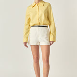 Cuff Sleeve Accent Collar Poplin Dress Shirt