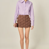 Cuff Sleeve Accent Collar Poplin Dress Shirt