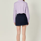 Cuff Sleeve Accent Collar Poplin Dress Shirt