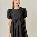 Poplin Corsage Mini Dress