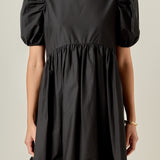 Poplin Corsage Mini Dress