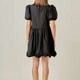 Poplin Corsage Mini Dress