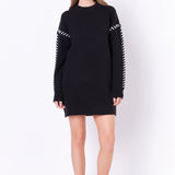 Whip Stitched Knit Mini Dress