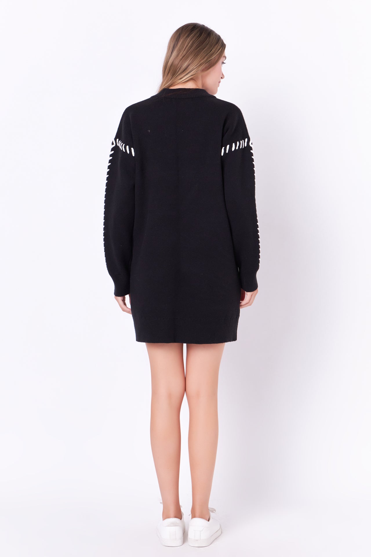 english factory long-sleeve whipstitch knit mini dress english factory long-sleeve whipstitch knit mini dress Whip Stitched Knit Mini Dress