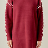 Whip Stitched Knit Mini Dress
