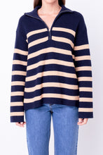 Load image into Gallery viewer, Striped Half-Zip Sweater
