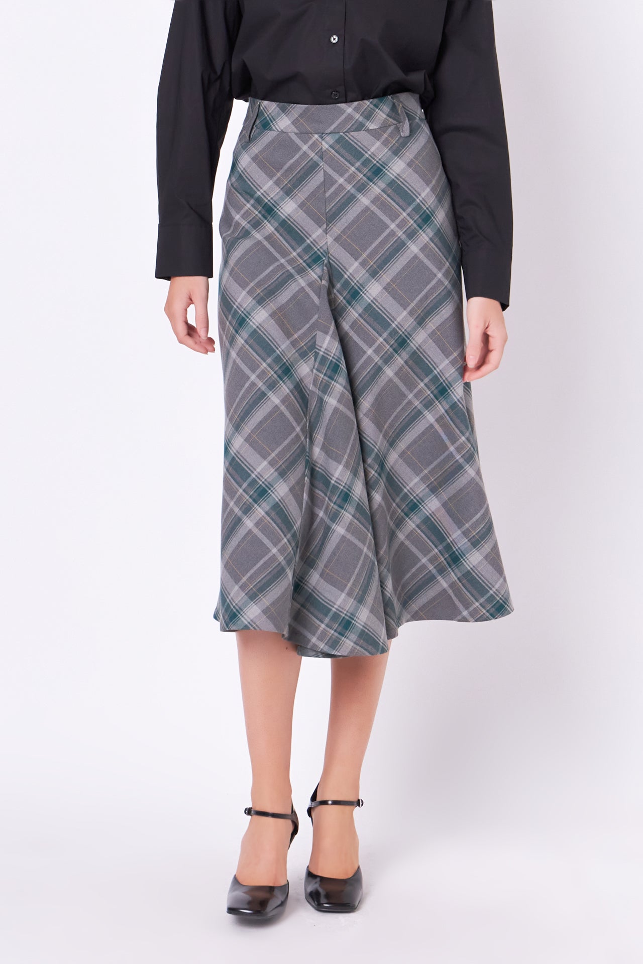 Plaid Midi A Line Skirt – English Factory