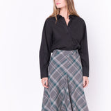 Plaid Midi A Line Skirt