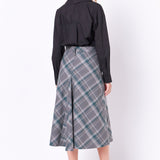 Plaid Midi A Line Skirt