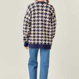 Knit Houndstooth Cardigan