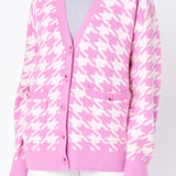 Knit Houndstooth Cardigan