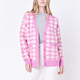 Knit Houndstooth Cardigan