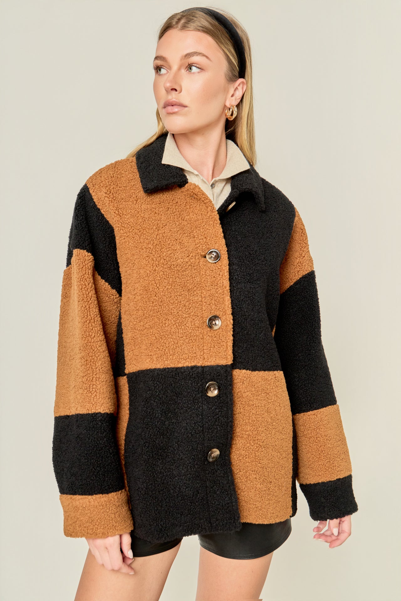 Oversize Teddy Check Jacket – English Factory