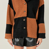 Oversize Teddy Check Jacket