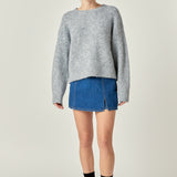 Blend Cropped Fuzzy Sweater