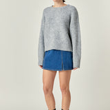 Blend Cropped Fuzzy Sweater