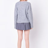 Blend Cropped Fuzzy Sweater