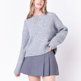 Blend Cropped Fuzzy Sweater