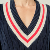 Cable Knit Pleated Sweater Dress