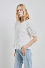 Load image into Gallery viewer, Lace Puff Sleeve Top With Shoulder Ruffle Details
